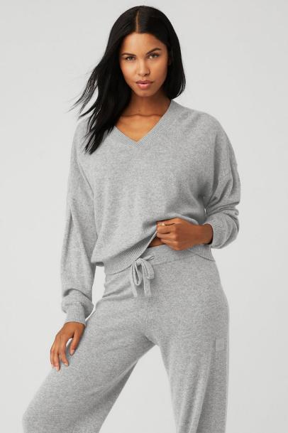 Alo Cashmere Jet Set V-neck Pullover 